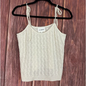 Revolve W.Cashmere Cable Knit Cami Top Linen & Cashmere Ivory Size Medium NWOT